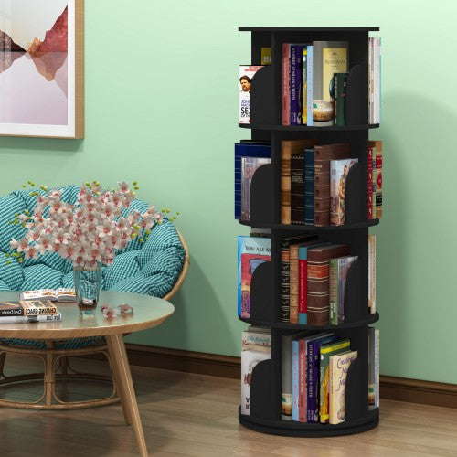 4 Tier 360° Rotating Stackable Shelves Bookshelf Organizer 4 Tier 360° Rotating Stackable Shelves Bookshelf Organizer